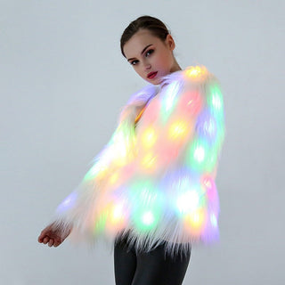 Cosplay Costumes Christmas And Halloween Night Costumes LED Colored Lights Show Clothes (Color:White With Light Size:XXXL)